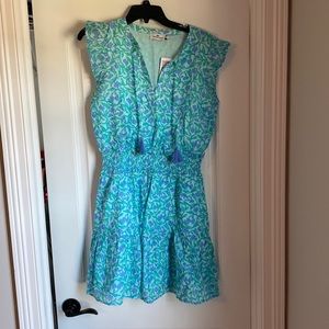 Vineyard Vines Printed Ruffle-Sleeve Dress